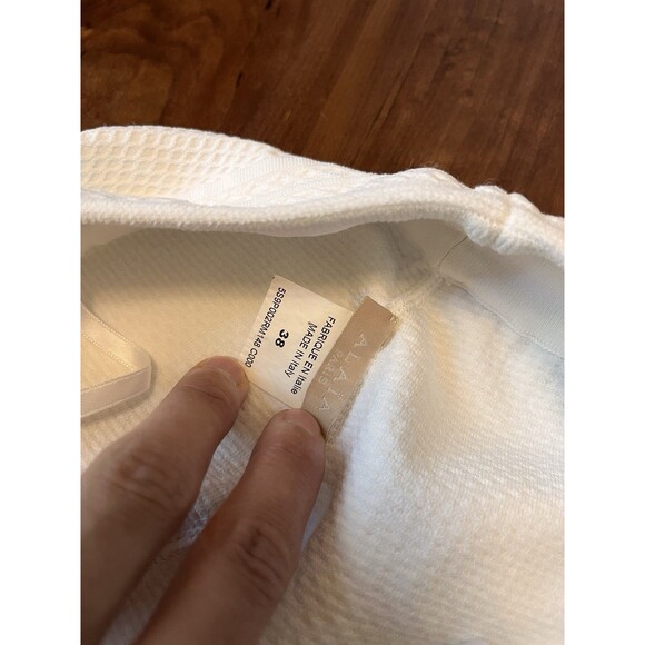 Alaia Paris Women's White Waffle Knit Leggings size 38 skinny Leg - Picture 3 of 6